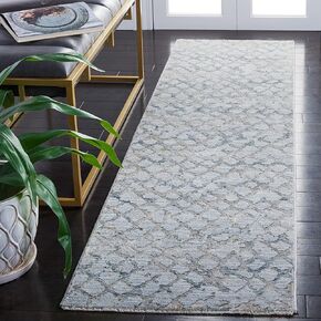 SAFAVIEH Valencia Collection Runner Rug - 2' x 8', Light Blue & Grey, Boho Chic Distressed Design, Non-Shedding & Easy Care, Ideal for High Traffic Areas in Living Room, Bedroom (VAL536M)