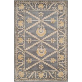 SAFAVIEH Bella Collection 2'3" x 7' Blue/Gold BEL152A Handmade Premium Wool Runner Rug