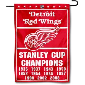 Detroit Red Wings 11 Time Stanley Cup Champions Double Sided Garden Flag