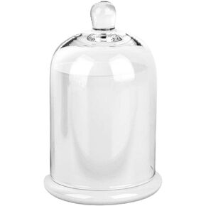 Clear Glass Dome Cloche with Base Bell Jar Display Dome Office Home Decoration for Plants Succulents Fairy Lights Photos Medals Decorative Fill Collectibles