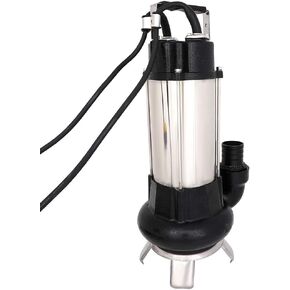 SCITOO 6340GPH Submersible Sump Pump 1.5 HP Industrial Sewage Cutter Grinder Cast iron Pump Included Float Switch