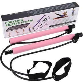 Pilates Bar Kit with Resistance Bands, Multifunctional Yoga Pilates Bar with Heavy, Portable Home Gym Pilates Resistance Bar Kit for Women Full Body Workouts