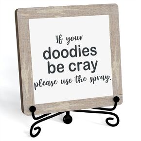 Funny Bathroom Signs, Life Is Like The Bathroom Wooden Desk Sign, Funny Bathroom Desk Decor, Rustic Bathroom Art Signs, Bathroom Shelf Decor, Wooden Plaque With Stand (A19)