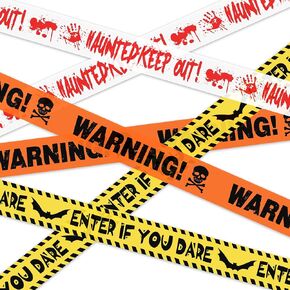 3PCS Halloween Caution Tape, 3Inch*29.8Ft Halloween Fright Tape Bundle Warning - Enter If You Dare - Haunted Keep Out, Creepy Scary Halloween Warning Tape for Halloween Party, Haunted Houses