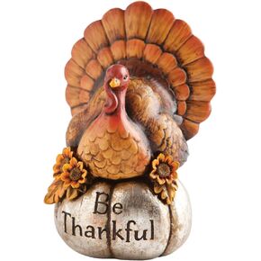 Cypress Home Decorative Be Thankful Hand-Painted Thanksgiving Turkey Tabletop Centerpiece Décor