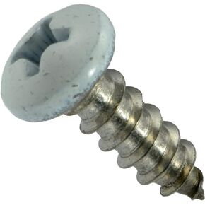 014973449940 Phillips Pan Sheet Metal Screws White, 8 x 1/2, Piece-60