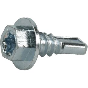 Power Pro Premium Self-Drilling Metal Screws, Zinc Plated Steel, Hex Washer Head Metal to Metal Winged Point Screws, Silver, ¼ x ¾ inch, Box of 52 Screws