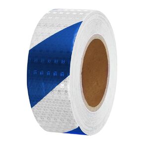 PATIKIL Reflective Tape, 2 Inch x 82 FT Waterproof Self Adhesive High Visibility Safety Warning Twill Tape Outdoor Reflectors for Trucks Trailers Cars, White Black