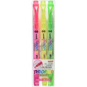 Uni Propus Window Double-Sided Highlighter Pen with 4.0 mm/0.6 mm Twin Tip, 5 Color Set (PUS102T5C)