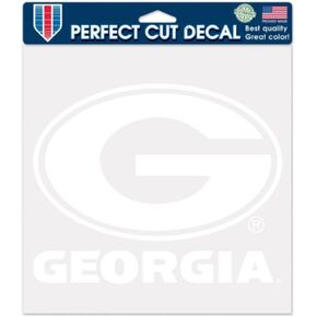 NCAA University of Georgia Bulldogs 8" x 8" Perfect Cut White Decal