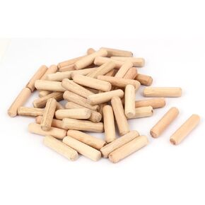 uxcell 9.8mm x 40mm Wooden Dowel Round Fluted Wood Craft Dowel Pins 50 Pcs