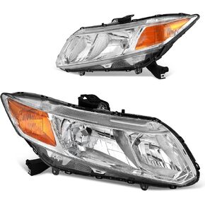 DWVO Projector Headlights Assembly with Daytime Running Lamps Compatible with 2016 2017 2018 2019 2020 2021 Civic Headlamp Replacement Pair Black Housing in Kuwait