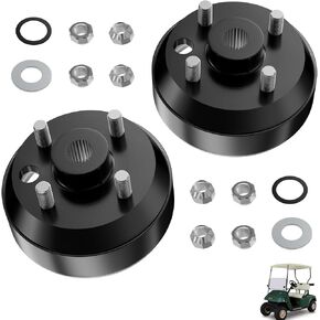 Golf Cart Brake Drum for EZGO, Large Hole Fine Splined Brake Drum with Nut for EZGO 1991-Up 4 Cycle Gas Models, OEM 21807-G1