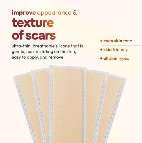Silicone Scar Tape Reusable Sheets (60" x 1.6") Medical Grade Silicone Scar Sheets for Surgical Scars, Burns, Tummy Tuck, Keloid, C-Section - Cut to Size Scar Treatment in Saudi Arabia