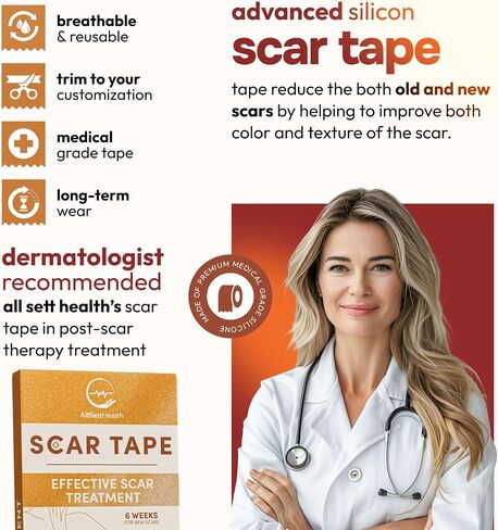 Silicone Scar Tape Reusable Sheets (60" x 1.6") Medical Grade Silicone Scar Sheets for Surgical Scars, Burns, Tummy Tuck, Keloid, C-Section - Cut to Size Scar Treatment in Saudi Arabia