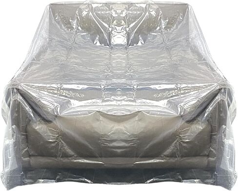 Plastic Furniture Cover for Moving - Heavy Duty Loveseat Cover - Large Couch Cover Protector - Dust Proof Plastic Moving Bag for Sofa Anti Scratch Waterproof 71W x 43D x 63H Inches in Saudi Arabia