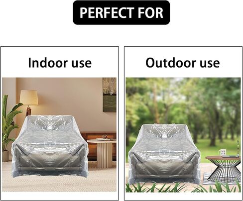 Plastic Furniture Cover for Moving - Heavy Duty Loveseat Cover - Large Couch Cover Protector - Dust Proof Plastic Moving Bag for Sofa Anti Scratch Waterproof 71W x 43D x 63H Inches in Saudi Arabia