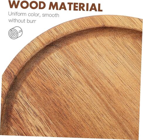 PRETYZOOM 2 Pcs Round Wooden Tray Coffee Tray Bead Tray Wood Trays Candy Dish Decorative Wooden Serving Trays Decor for Coffee Table Biscuit Tin Seasoning Plate Acacia Vintage Miss in Saudi Arabia