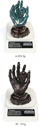 YYW السيراميك حامل البخور ذو التدفق الخلفي على شكل جمجمة مبخرة الشلال مع 20 مخروط بخور ذو تدفق خلفي + 30 عصا بخور، حصيرة، ملقط، زخرفة عطرية لديكور المنزل (بني) in Kuwait