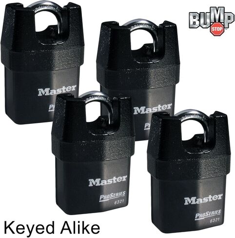 Master Lock - أربعة (4) أقفال من سلسلة Pro عالية الأمان 6321NKA-4 مع تقنية BumpStop in Saudi Arabia