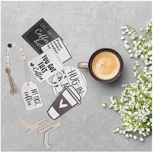 6 قطع من صينية ديكور المزرعة ذات الطبقات، مجموعة ديكور صينية من الخشب المنزلي، صينية ريفية، ديكور عيد الفصح للقهوة الريفية للمنزل والمطبخ الداخلي. (صينية متدرجة غير مدرجة) in Kuwait