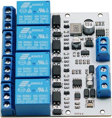 RS485 Modbus Relay 8-bit MCU and SP3485 Chip PLC Control DC5V 5.08mm terminal 32V with Diode lag current protection & Opto Isolation (4 way relay) in Saudi Arabia
