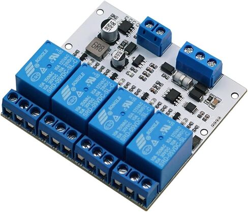 RS485 Modbus Relay 8-bit MCU and SP3485 Chip PLC Control DC5V 5.08mm terminal 32V with Diode lag current protection & Opto Isolation (4 way relay) in Saudi Arabia