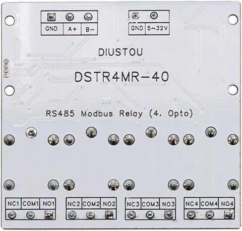 RS485 Modbus Relay 8-bit MCU and SP3485 Chip PLC Control DC5V 5.08mm terminal 32V with Diode lag current protection & Opto Isolation (4 way relay) in Saudi Arabia