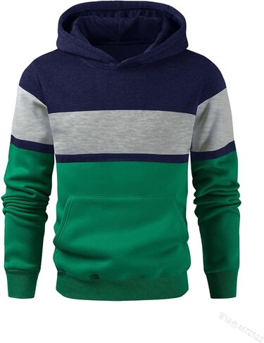 Haloumoning Boys Color Block Pullover Hoodies Kids Fashion Hooded Sweatshirts with Kangaroo Pockets in Kuwait