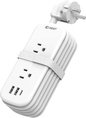 شريط طاقة مع منافذ USB، سلك تمديد Unidapt منافذ متعددة، 4 أقدام ملفوفة حول منفذين حائط 3 1 C، لا يوجد واقي من زيادة التيار، يجب أن يكون لديك رحلة بحرية للسفر في المنزل والمكتب in Kuwait