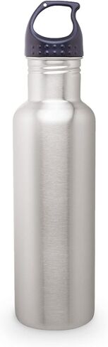 Simply Green Solutions - Stainless Steel Water Bottle for School, Workout, & Work, Reusable Water Bottles for Women & Men, Wide-Mouth Water Flask, 24oz Water Bottle w/Screw-On Lid, Brushed Stainless in Saudi Arabia