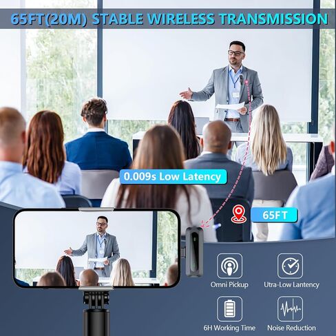 Wireless Lavalier Microphone for iPhone 15/Android Phone, 2pcs Mini USB C Microphone for Video Recording, Clip on Lapel Mics Type C for Interview, Podcast, Tiktok, Vlog, YouTube in Saudi Arabia