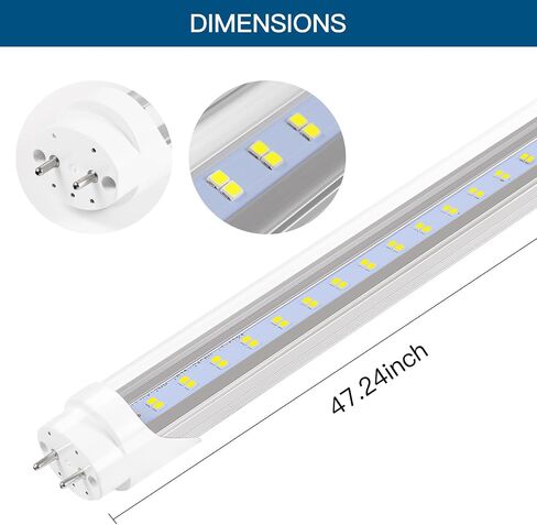 LED Bulbs 4ft T8 Fluorescent Light Bulbs 48 inchType A+B,24W 3200LM 6500K Clear Super Bright,Single and Double End Powered,No Need Ballast Bypass,T8 T10 T12 Fluorescent Bulbs Replacemen(4-Pack) in Saudi Arabia