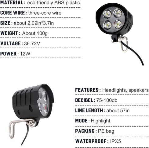 مصباح أمامي للدراجة فائق السطوع من Kingsea، مصابيح دراجات 12 وات للركوب الليلي، مصباح أمامي LED للدراجة على الطريق، مصباح أمامي مقاوم للماء للدراجة in Kuwait