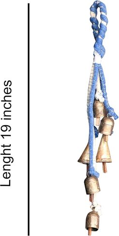 Witch Bells for Door Knob Protection Hanger with Indian Iron Tin Rustic Bells Wreath On Needle Felted Wool Rope (Red & White) in Kuwait