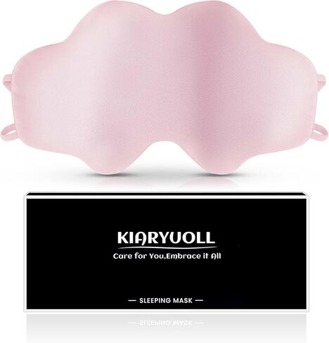 Light Silk Sleep Mask, Cloud Shape, 1 Count Pink 100% Mulberry Silk Fabric with Adjustable Strap for Sleeping, Light Blocking Gifts in Saudi Arabia