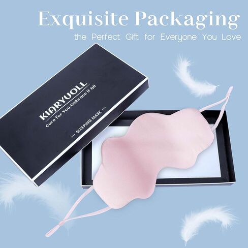 Light Silk Sleep Mask, Cloud Shape, 1 Count Pink 100% Mulberry Silk Fabric with Adjustable Strap for Sleeping, Light Blocking Gifts in Saudi Arabia