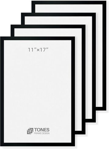 11x17 Picture Frame Set of 4, 11x17 Black Photo Frame with Plexiglass, Poster Frame for Vertical or Horizontal Wall Mounting Display in Kuwait