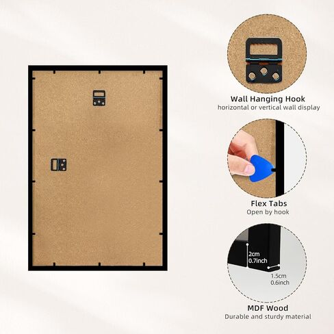 11x17 Picture Frame Set of 4, 11x17 Black Photo Frame with Plexiglass, Poster Frame for Vertical or Horizontal Wall Mounting Display in Kuwait