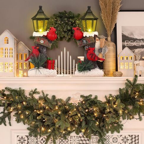 Geetery 2 Pcs Christmas Lighted Table Decor Red Cardinal Light up Lanterns Tabletop Figurine Cardinal LED Light Red Cardinal Lamp Christmas for Gift Table Centerpiece for Indoor Home Office Shelf in Saudi Arabia