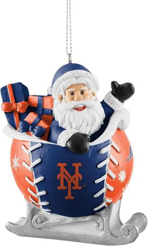 FOCO - MLB 4" Baseball Sleigh Resin Xmas Christmas Holiday Tree Hanging Ornament (New York Mets) in Saudi Arabia
