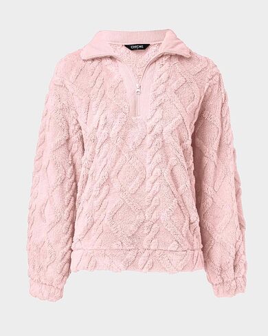 CHICME أفضل عروض التسوق سترة Chic Me النسائية الغامضة كبيرة الحجم بنمط Argyle بلوفر بأكمام طويلة لخريف 2024 in Kuwait