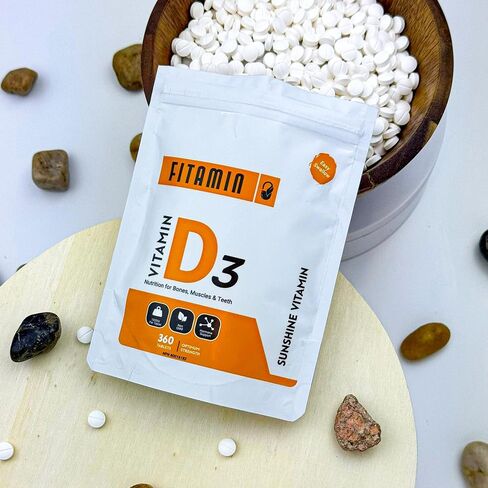 Vitamin D3 1000iu - 360 Easy-Swallow Tablets for Strong Bones, Healthy Teeth, Immune System Support & Muscle Function - Natural Vitamin D Supplement - 1 Year Supply for Men, Women & Seniors in Saudi Arabia