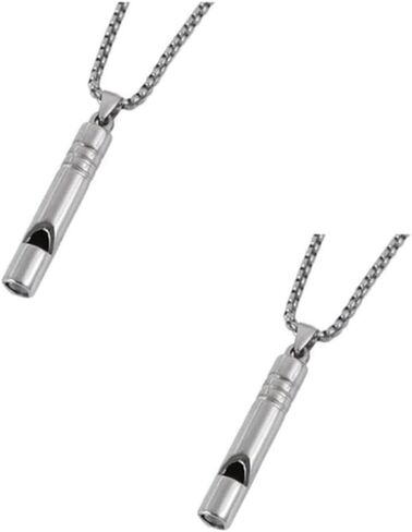 Kopida 2 Pcs Titanium Whistle Necklace, Trendy Necklace Pendant Whistle for Jewelry Accessories, Emergency Survival, Hiking, Camping, and Pet Training in Saudi Arabia
