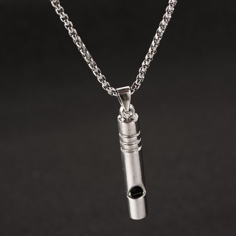 Kopida 2 Pcs Titanium Whistle Necklace, Trendy Necklace Pendant Whistle for Jewelry Accessories, Emergency Survival, Hiking, Camping, and Pet Training in Saudi Arabia