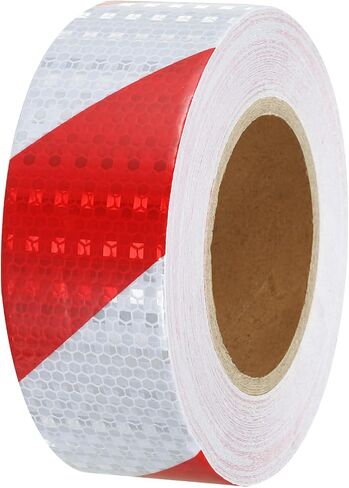 PATIKIL Reflective Tape, 2 Inch x 82 FT Waterproof Self Adhesive High Visibility Safety Warning Twill Tape Outdoor Reflectors for Trucks Trailers Cars, White Black in Saudi Arabia