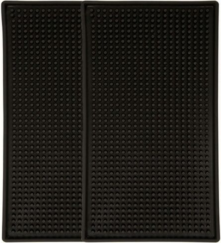 KINJOEK 5 Packs 3.2 x 24 Inch Long Rubber Bar Service Mat, Black Drink Coasters, Leakproof Non Slip Tabletop Protection Home Bar Mat for Kitchen Restaurant Hotel Beverages Furniture in Kuwait