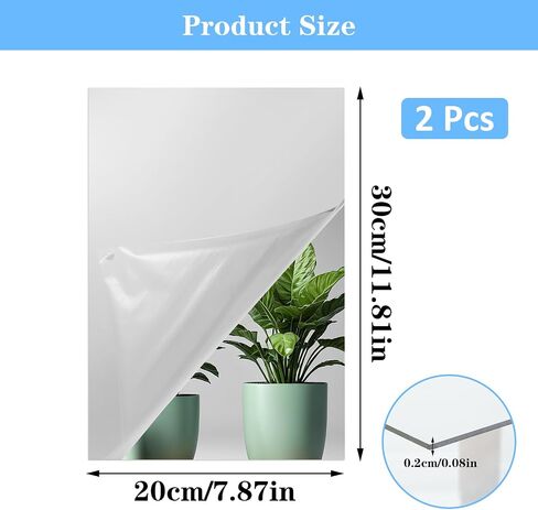 Sibba Wall-Mounted Mirror Tiles Decor Self Cut Acrylic Peel Stick Border Stickers Workout Sheet Squares Wallpaper Dance Body Mirrors Home Studio Gym Door Panels Window Frame Film Cut Size(2 PCS,30 cm) in Saudi Arabia
