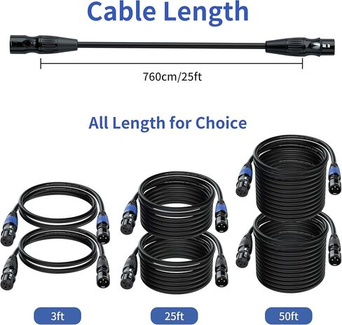 DMX Cables 3ft 2 Pack - 3 Pin DMX Lighting Cable for DMX 512 (Multi color coded) in Saudi Arabia