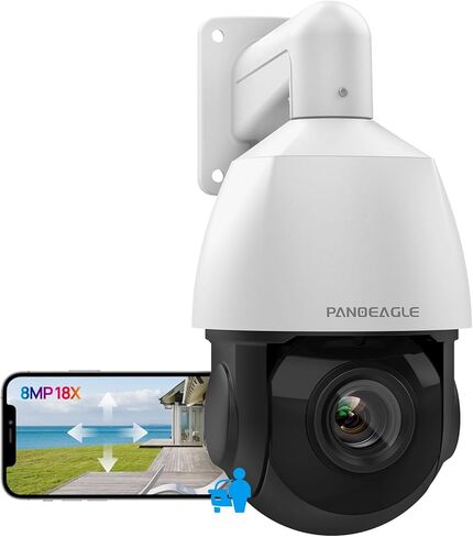 كاميرا PANOEAGLE 4K 8MP بالألوان الكاملة PTZ في الهواء الطلق مع تكبير بصري 5X عدسة 2.7 ~ 13.5 مم، رؤية ليلية ذكية مزدوجة الضوء، اكتشاف المركبات البشرية بالذكاء الاصطناعي، صوت ثنائي الاتجاه، فتحة Micro SD (512 جيجابايت)، IP67 in Saudi Arabia